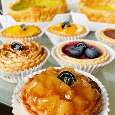 Dao Bake and Sip Cafe Canada - Euro-Asian Cafe Ottawa - Assortment of Pablo Cheese Tarts Fresh Fruit Apricot Apple Blueberry